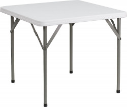3' Square White Plastic Folding Table