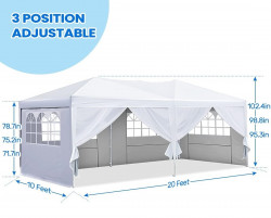 10' x 20' Pop Up Canopy/Tent (White) WITH WALLS